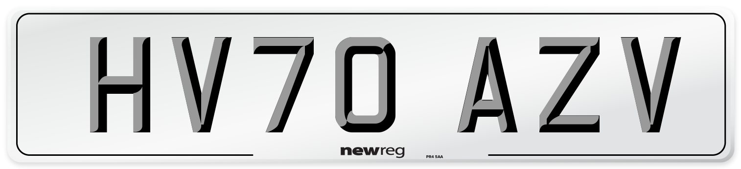 HV70 AZV Number Plate from New Reg
